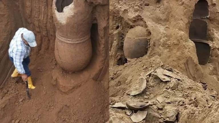 Encuentran vasijas con restos humanos en lo que sería un antiguo cementerio indígena en Vinces