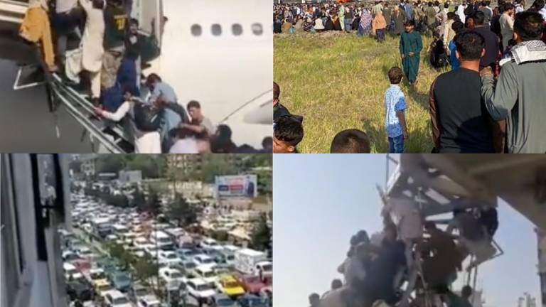 Videos: caos y desesperación en aeropuerto de Kabul
