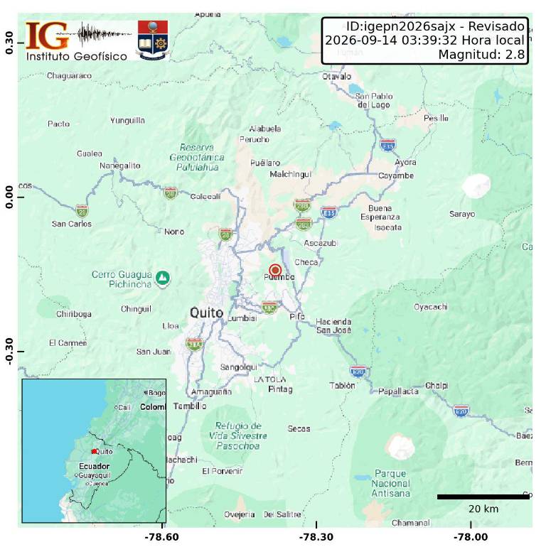$!Imagen del movimiento telúrico en Quito.