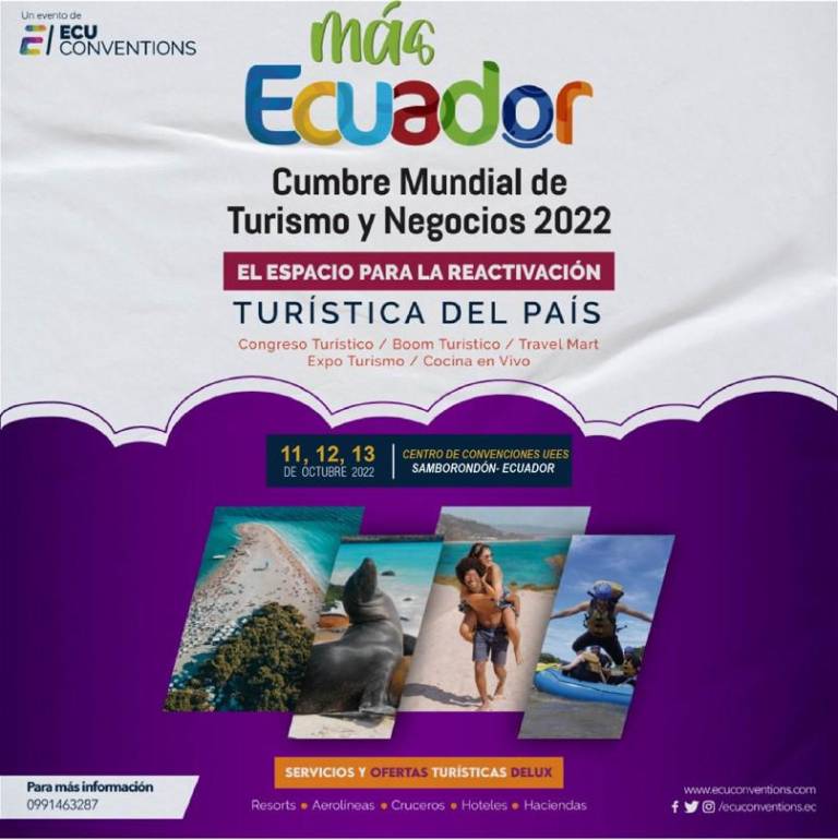 $!Descubre las mejores ofertas turísticas en la Cumbre Mundial de Negocios y Turismo Más Ecuador