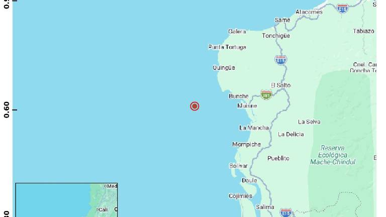 Sismo de magnitud 3,5 sacude Esmeraldas este domingo 6 de septiembre: epicentro se ubicó cerca de Muisne