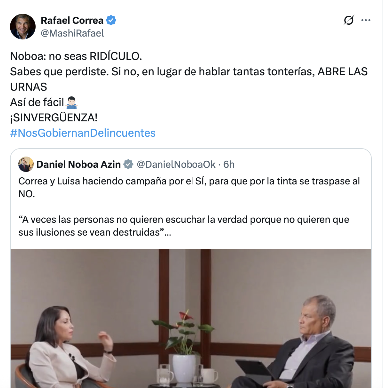 $!Pelea entre Noboa y Correa.