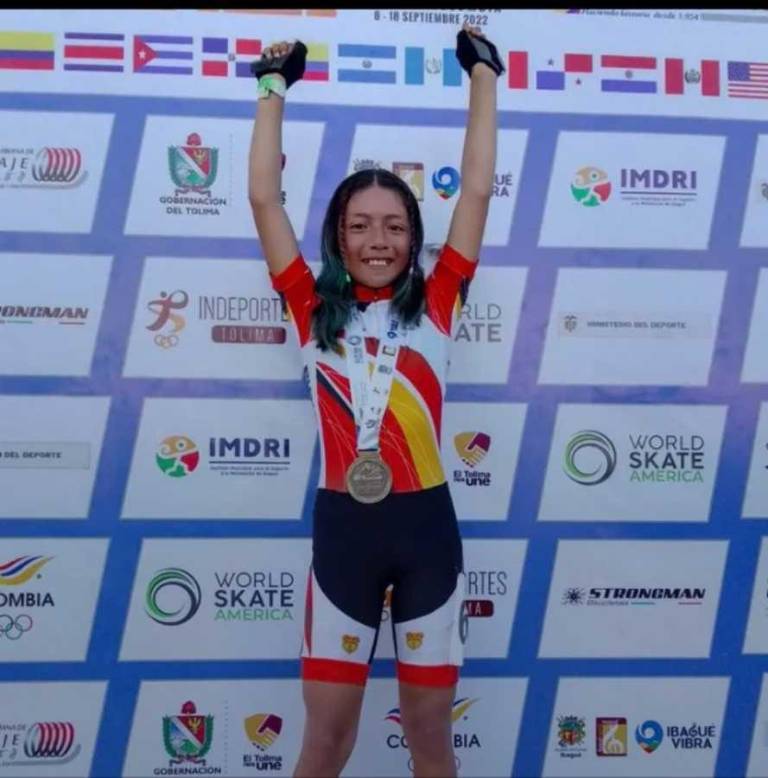 $!En 2021, Darla obtuvo el triunfo más importante de su carrera: la medalla de bronce en el Panamericano de Patinaje, en Ibagué, Colombia.