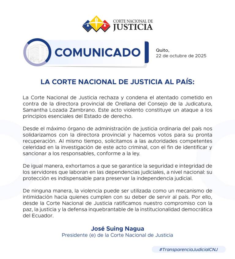 $!Comunicado de la Corte Nacional de Justicia.