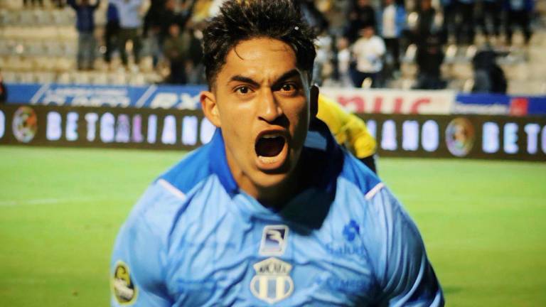 Martin Tello celebrando el último gol de la jornada nueve de la LigaPro 2026.