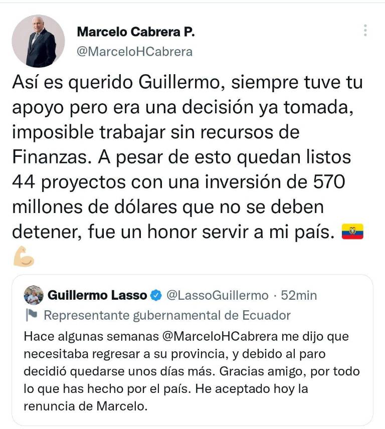 $!Ministro de Obras Públicas saliente, Marcelo Cabrera, critica falta de recursos económicos