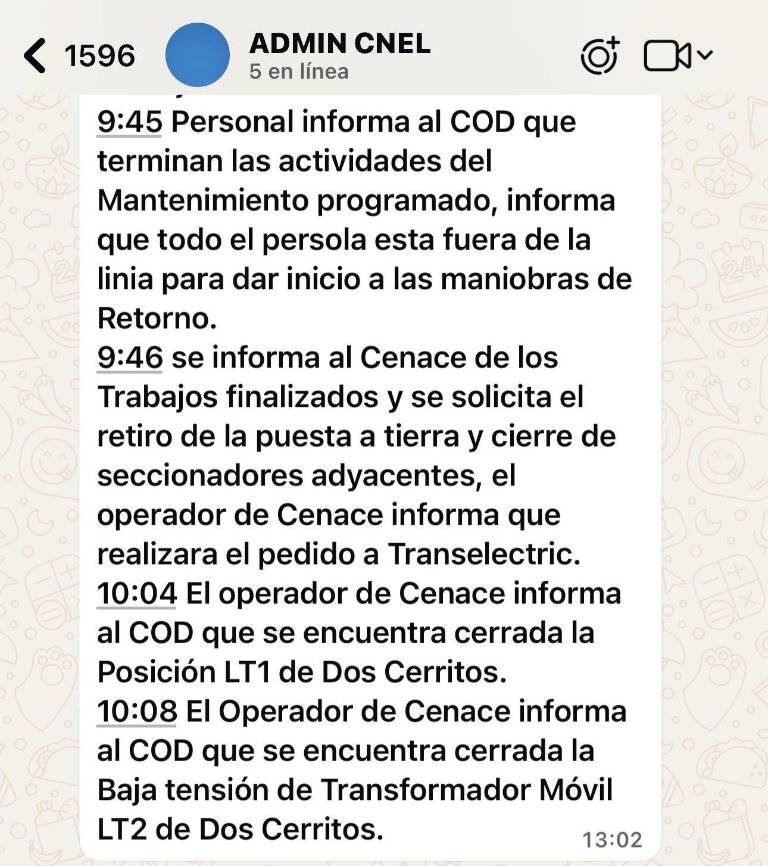 $!Reportes de CNEL explican que mantenimiento se realizó en subestación Dos Cerritos.
