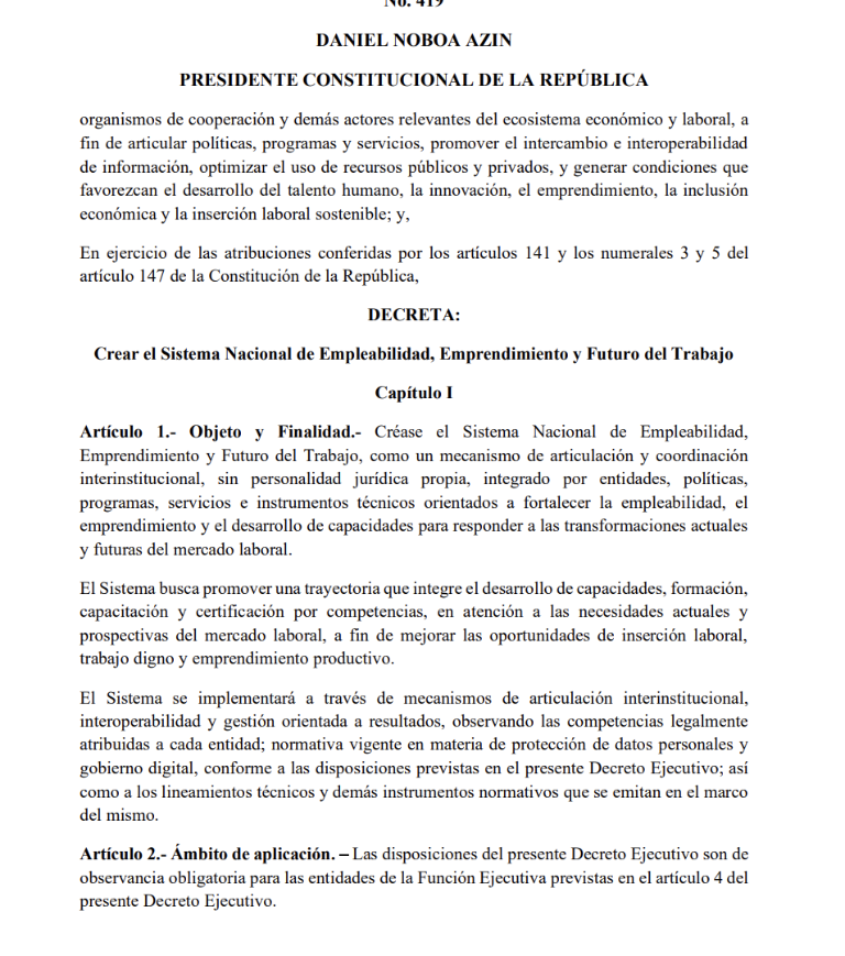 $!Decreto Ejecutivo 419.