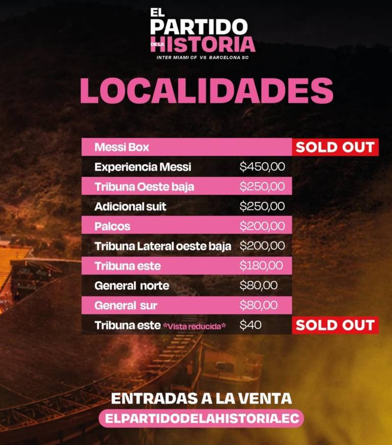 $!Precios de las entradas para el 'Partido de la Historia'.