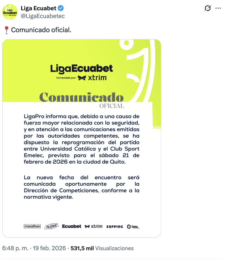 $!Publicación de Liga Pro en la red social X.