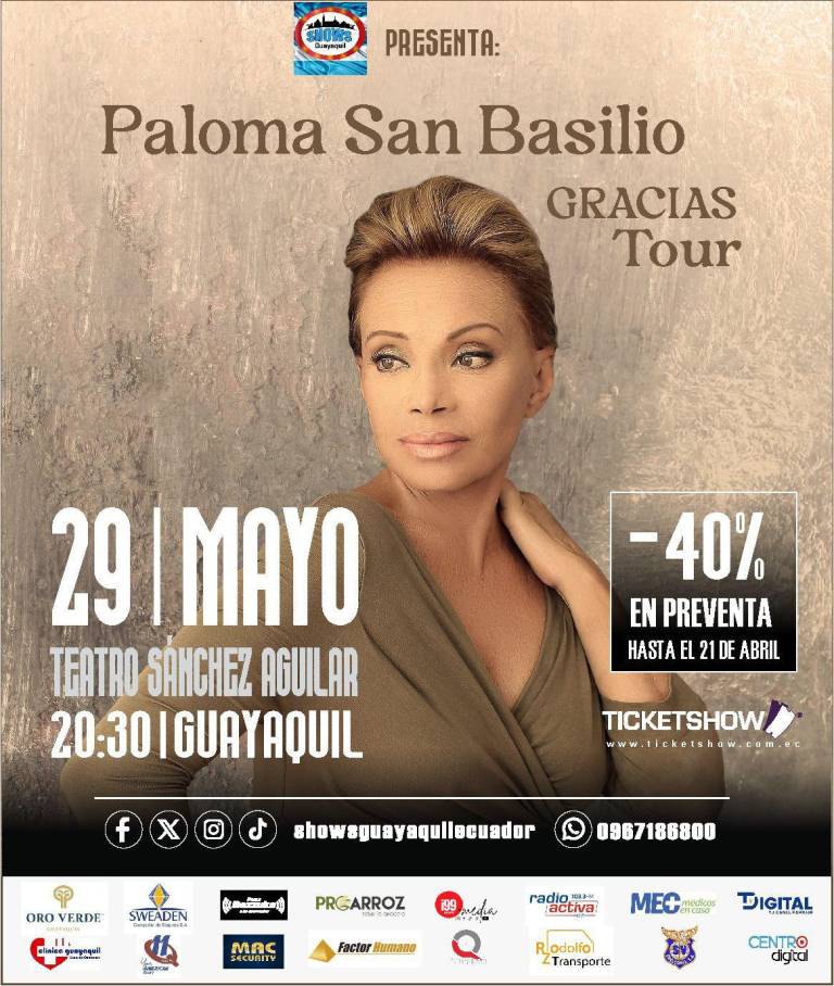 $!Los fans ecuatorianos tendrán la oportunidad de disfrutar por última vez de la inigualable voz de Paloma San Basilio, en conciertos programados en mayo en Guayaquil y Quito.