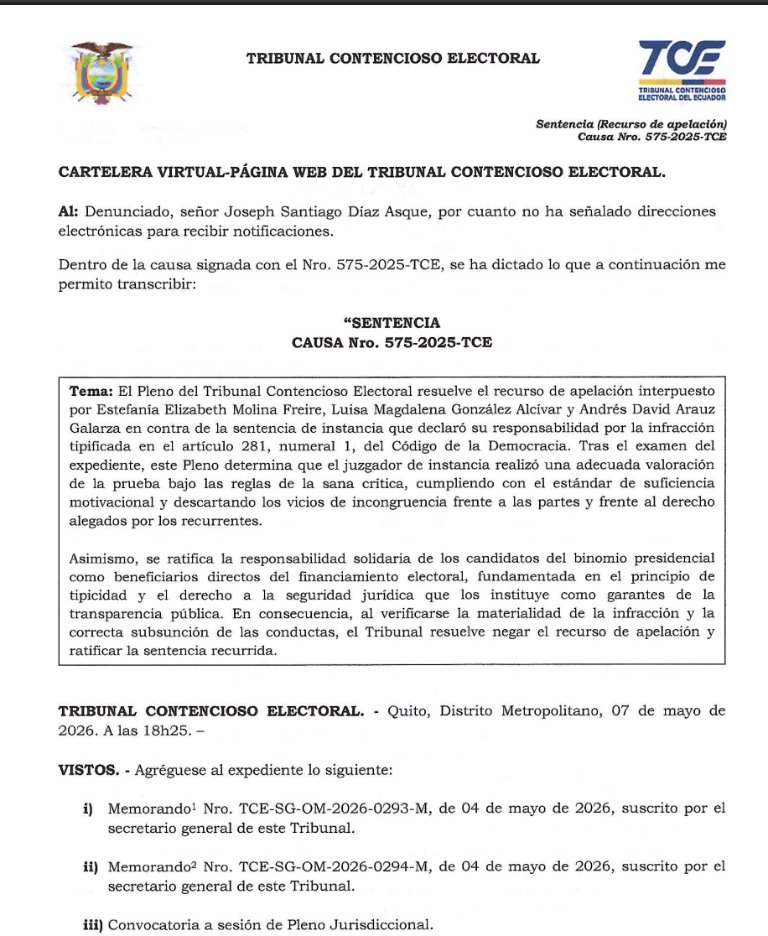 $!Resolución del TCE.