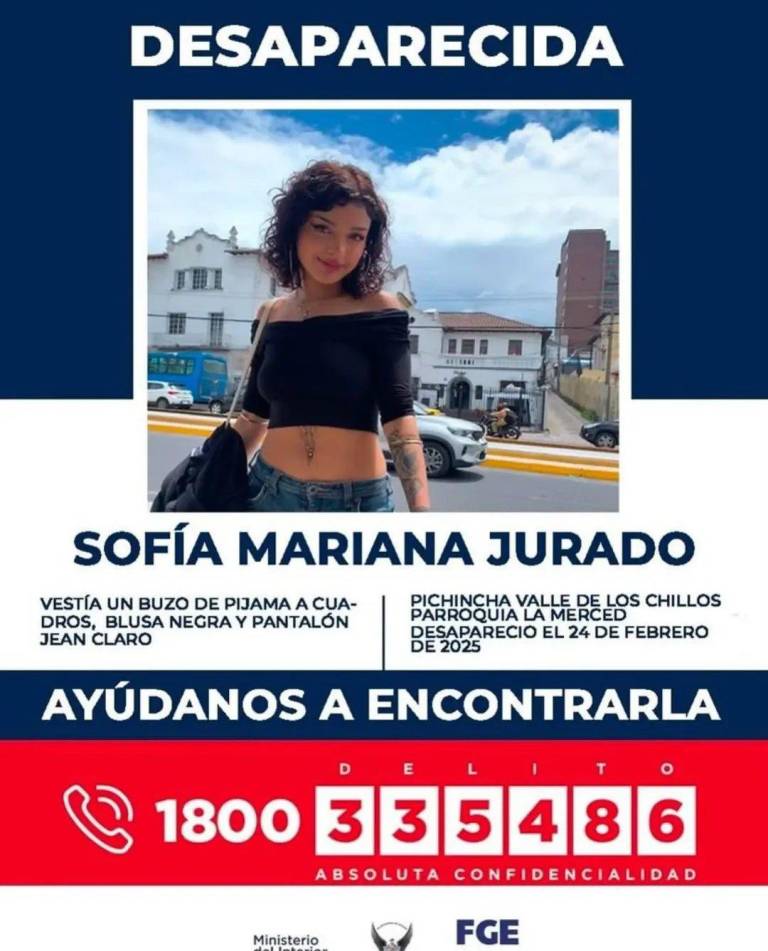 $!Mariana Sofía Jurado: esto se detalló sobre el hallazgo de la joven modelo en Quito y la presunta causa de su muerte