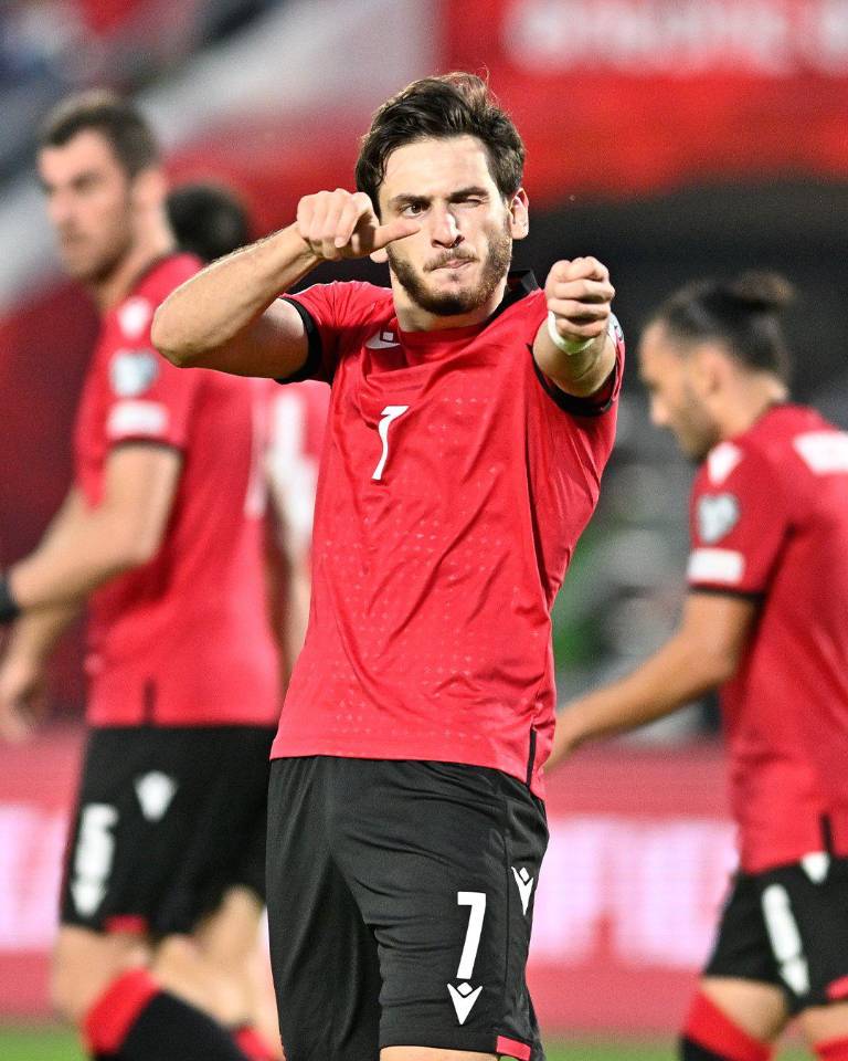 $!Khvicha Kvaratskhelia, futbolista de la Selección de Georgia.