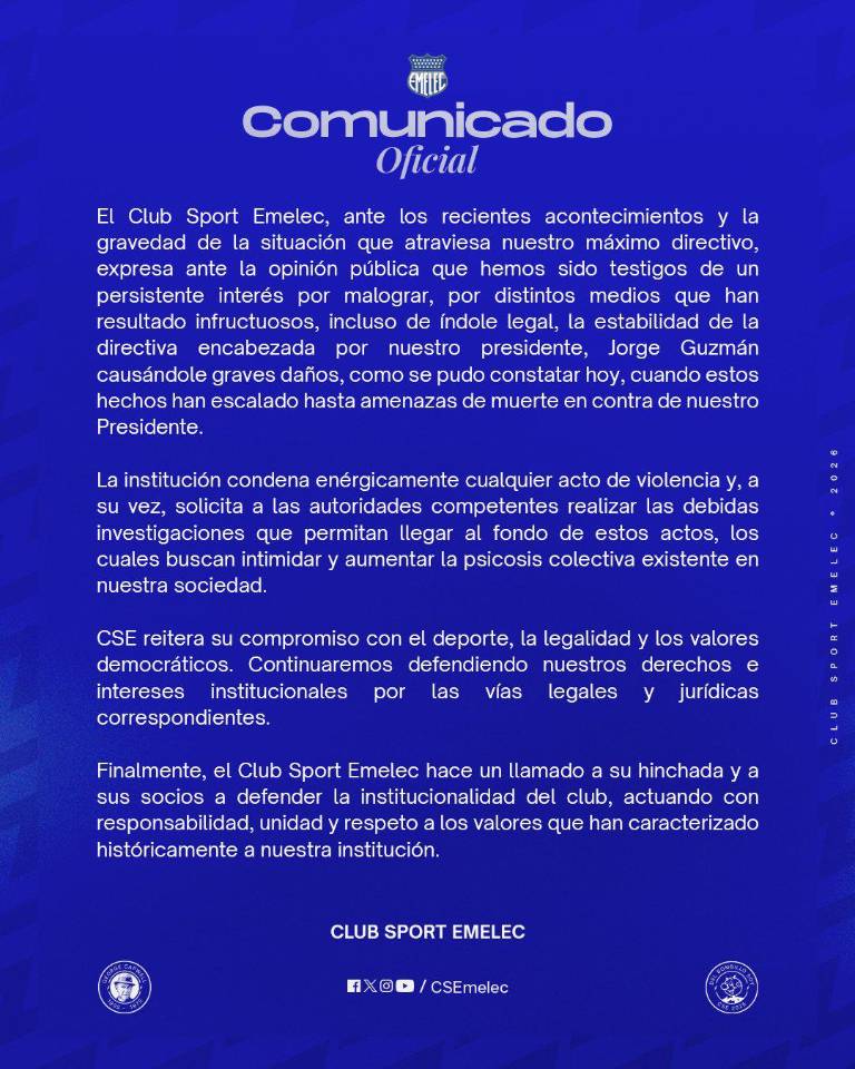 $!Comunicado oficial.