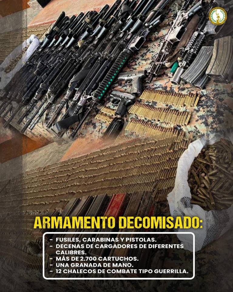 $!Detalle del armamento incautado en el operativo.