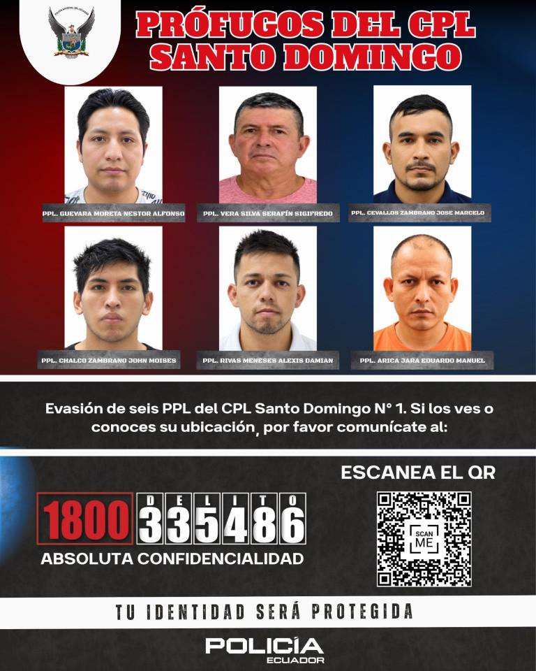 $!Alerta por fuga de seis reos en Santo Domingo.