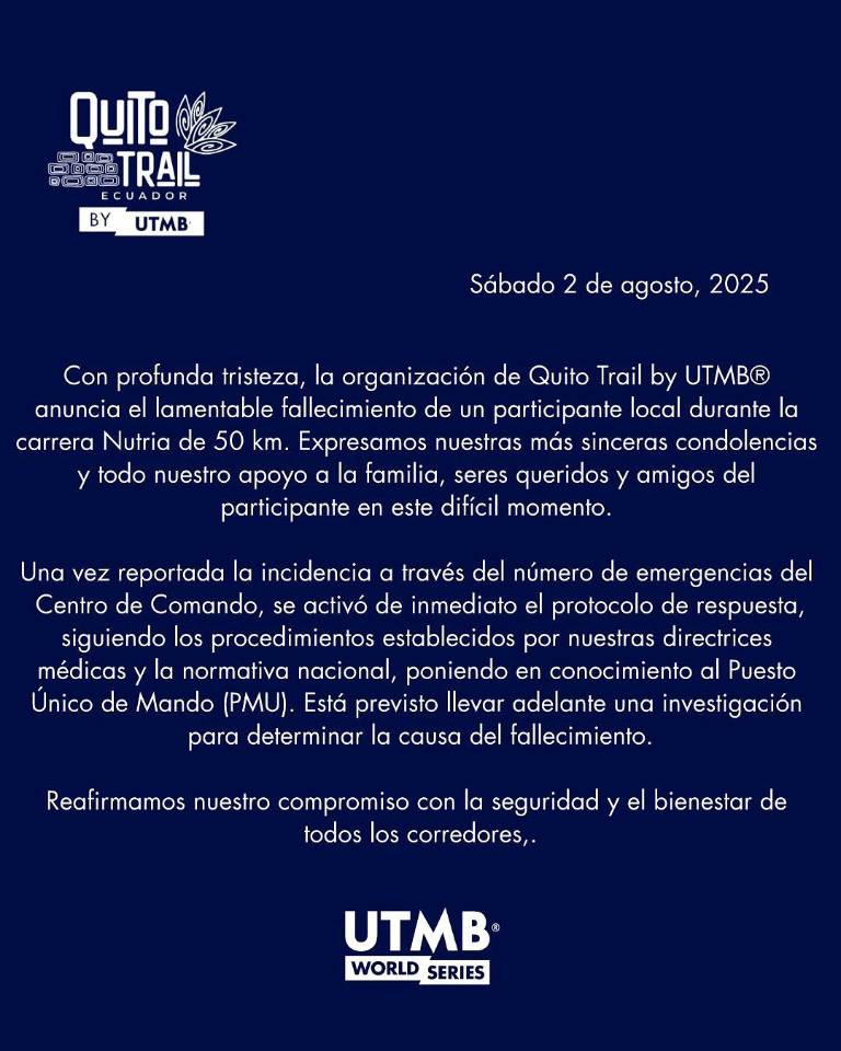 $!Comunicado oficial de la organización tras el deceso del deportista.