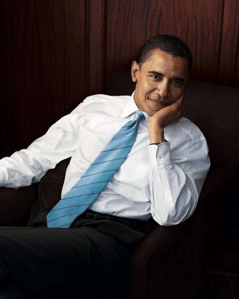 $!Foto realizada por Annie Leibovitz a Barack Obama, Chicago, IL, 2006, en celebración del estreno de 'Una tierra prometida'.