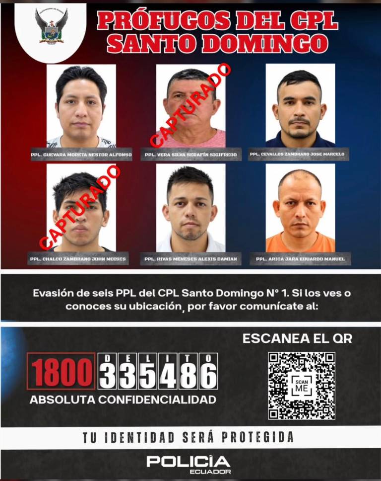$!Capturan a dos de los seis presos fugados en Santo Domingo: serán enviados a la Cárcel del Encuentro