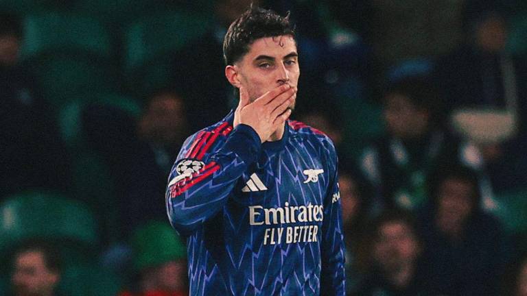 Kai Havertz celebró el gol anotado al Sporting Lisboa en el partido de ida de cuartos de final de Champions League 2026.