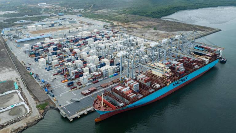Arribo del Post-Panamax “MSK Evora” de la línea Maersk en DP World, en Posorja.