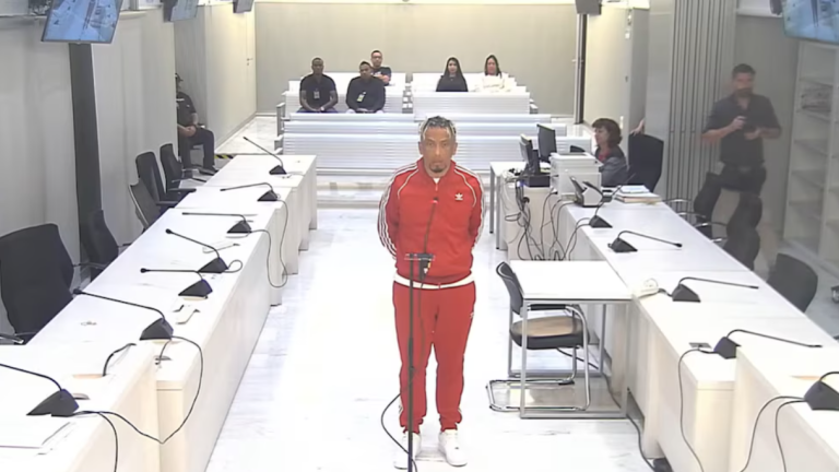 William Jofre Alcívar Bautista durante la audiencia en España.