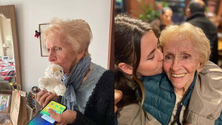 Abuela de 96 años nunca tuvo juguetes y su nieta decidió regalarle peluches: los besa y llora