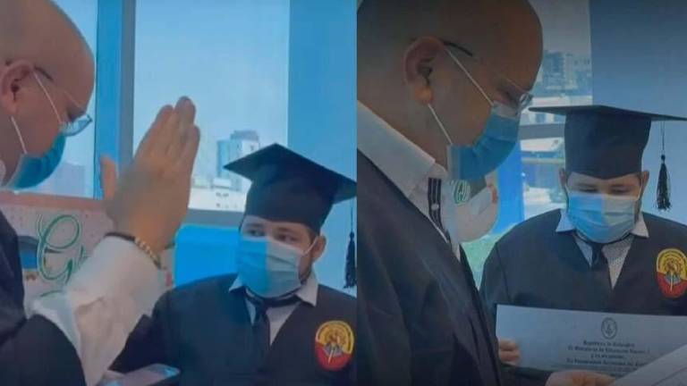 Joven con cáncer no pudo ir a su graduación y el rector de la universidad le entregó su título en el hospital