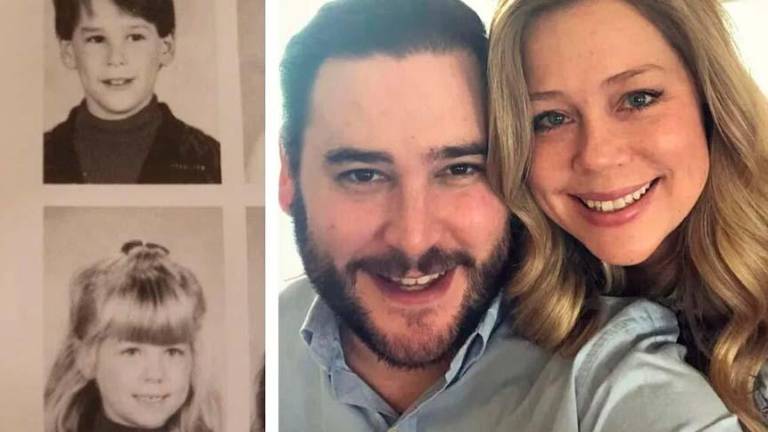 Se conocieron en una aplicación de citas, y descubrieron que habían estudiado juntos hace 25 años