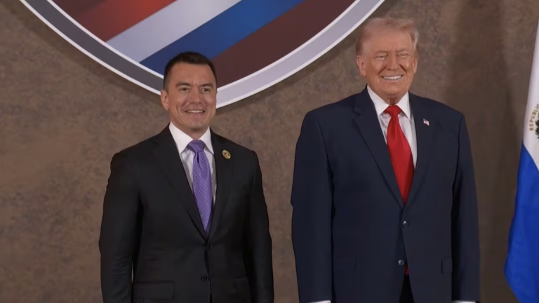 Daniel Noboa y Donald Trump en la Escudo de las Américas.