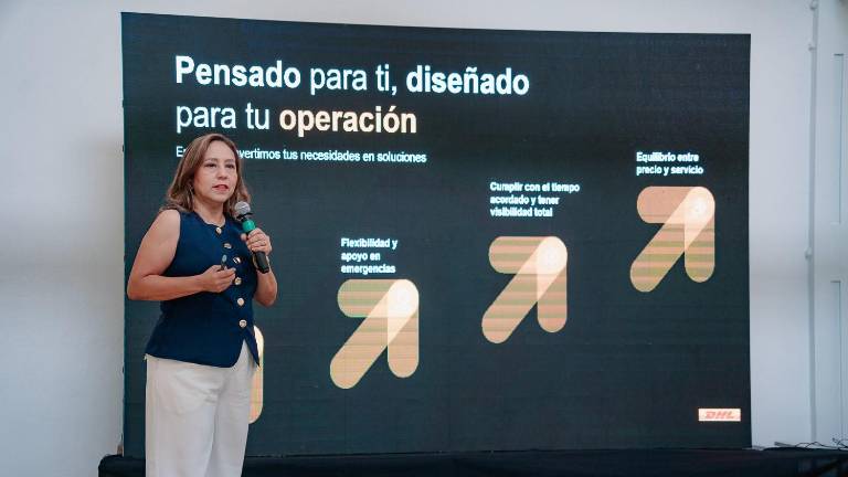 Edith Villavicencio, gerente general de DHL Express Ecuador, explicó los componentes del nuevo servicio.