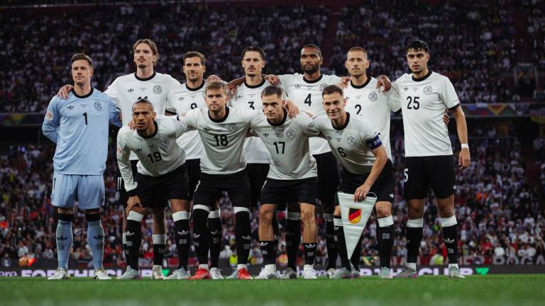 Jugadores de la Selección alemana durante un partido de fútbol.