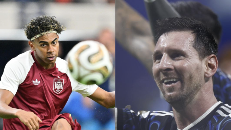 Lamine Yamal y Lionel Messi.