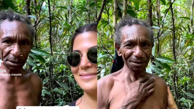 VÍDEO: Anciano de una tribu ve su rostro por primera vez a través de un vídeo en un celular