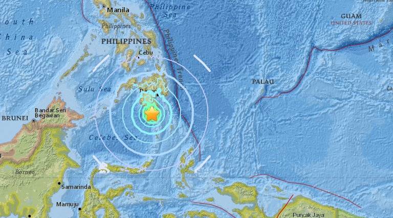 Sismo de magnitud 6,8 frente a Filipinas