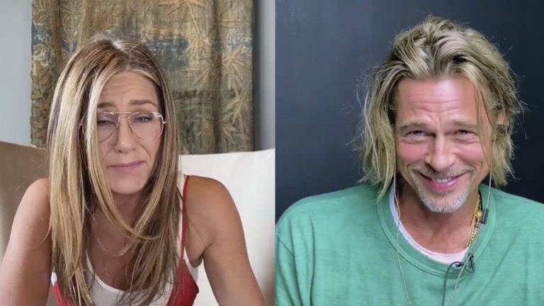 Jennifer Aniston y Brad Pitt se vuelven a encontrar en una obra benéfica virtual y coquetean luego de 15 años de divorcio
