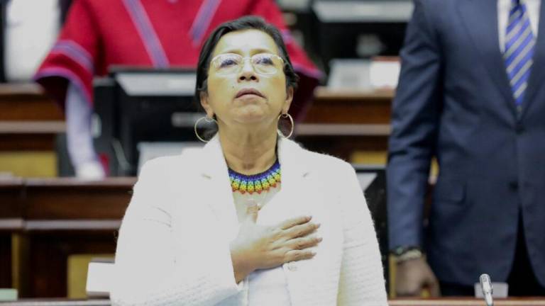 Guadalupe Llori en una sesión del pleno de la Asamblea Nacional, el 26 de abril de 2022.