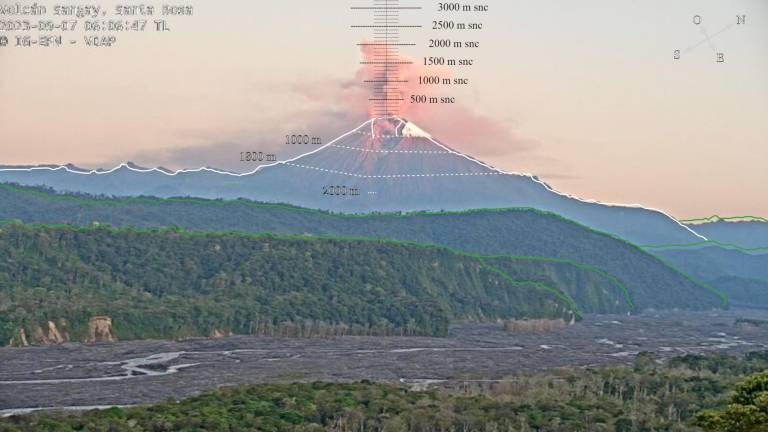 Geofísico reporta varios episodios de incandescencia en el volcán Sangay