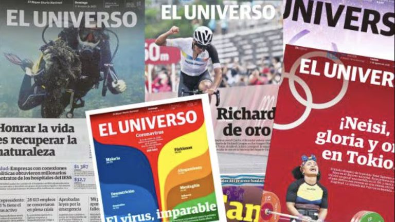Imagen con varias portadas del diario impreso.