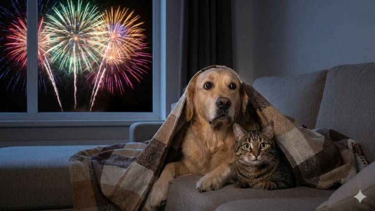 Fuegos artificiales en Año Nuevo: qué precauciones tomar para proteger a perros y gatos