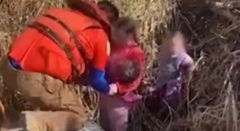 VIDEO: Rescatan en la orilla de un río a tres niñas que intentaban cruzar la frontera hacia Estados Unidos