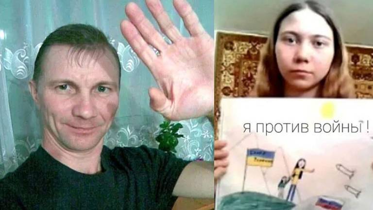 En Rusia condenaron a padre de una niña que realizó dibujos a favor de Ucrania