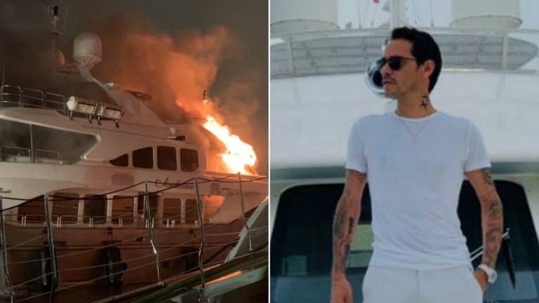Lujoso yate de Marc Anthony arde en llamas en Miami