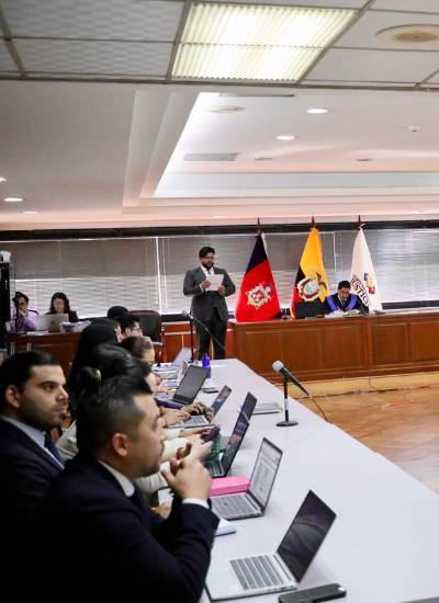 Audiencia del caso Apagón en el Complejo Judicial Norte de Quito.