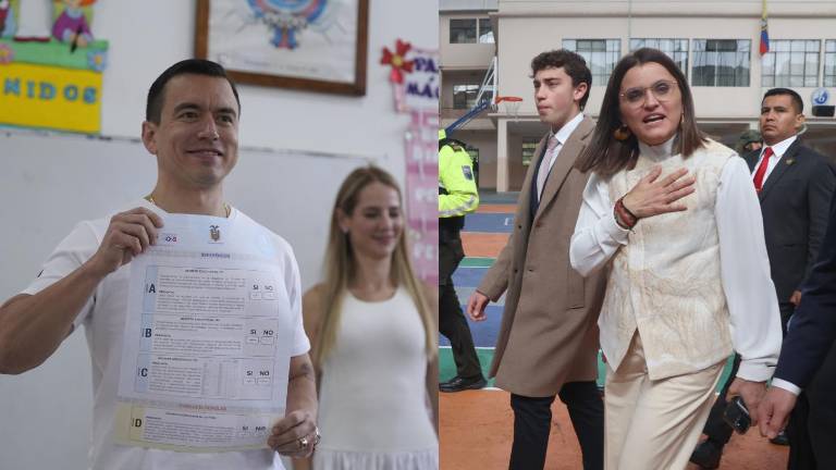 Daniel Noboa votó en Olón, mientras que Maria José Pinto ejerció su derecho en Quito.