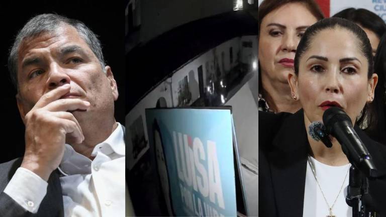 Correa y González reaccionaron al operativo en la sede la Revolución Ciudadana en Quito.