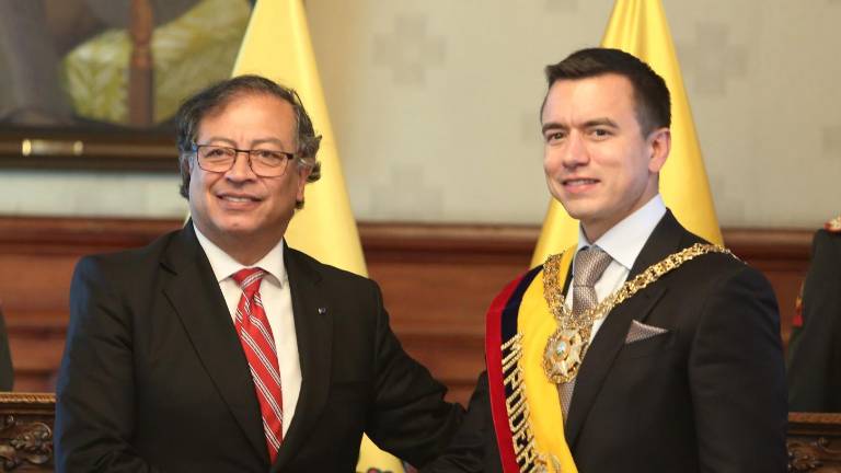 Gustavo Petro y Daniel Noboa en una visita oficial.