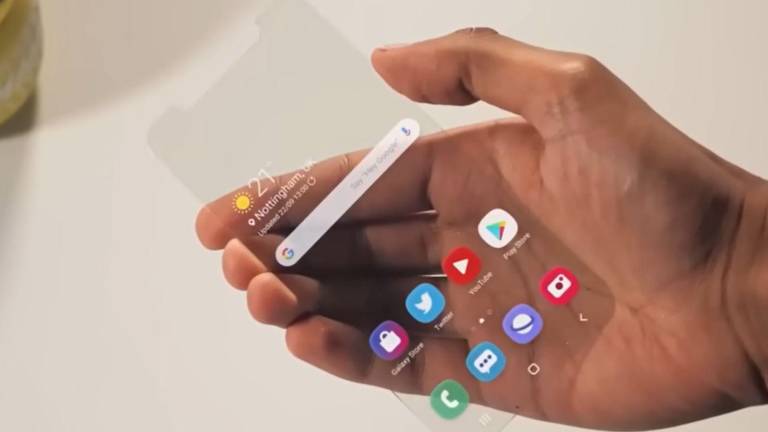 Imagen de celular transparente.