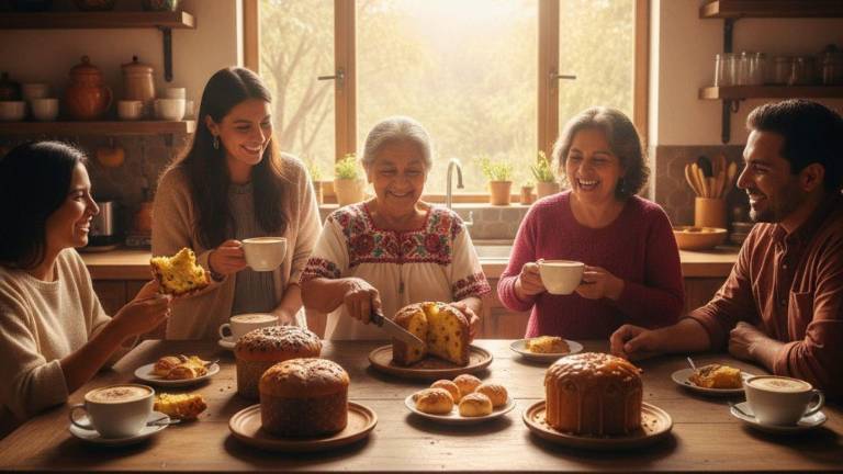 Una familia compartiendo el panettone, un sabor por excelencia navideño.